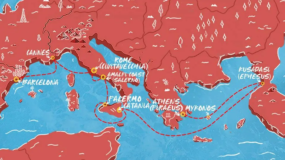 11-Nights - Mediterranean: Athens to Barcelona Summer Cruise