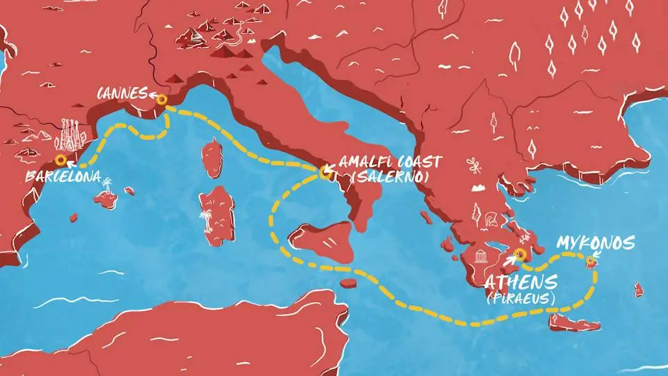 7-Night One-Way Med Cruise from Greece to Spain | Adults-Only