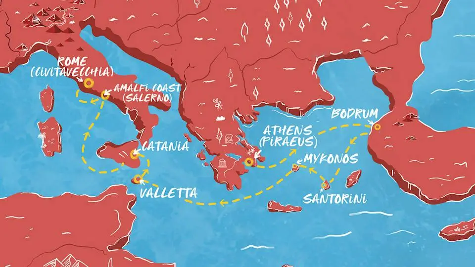 9-Night Athens to Rome Cruise | One-Way Med Cruise