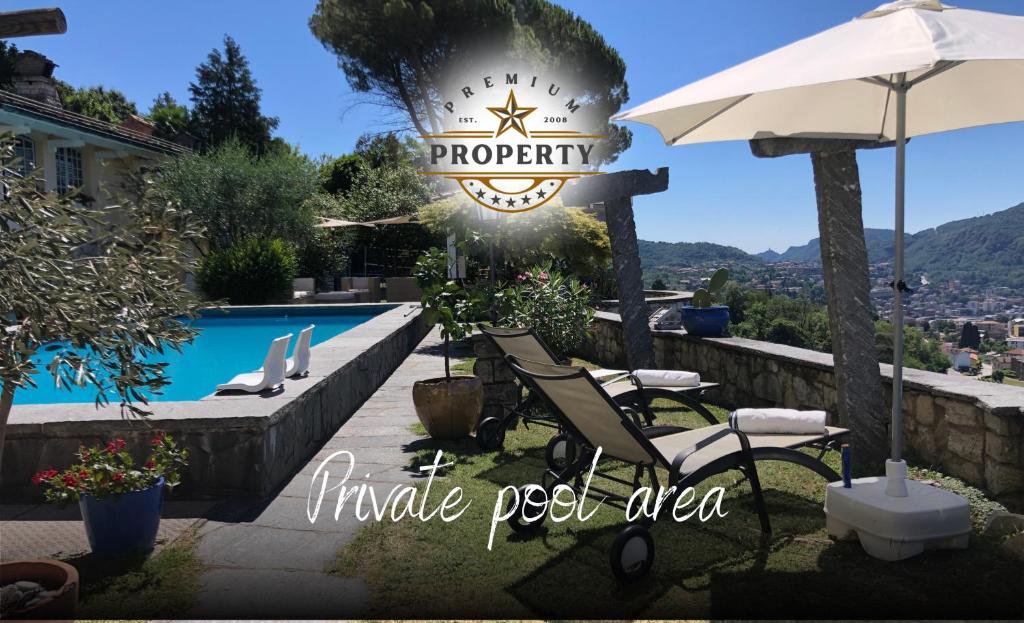 SUITE room with private pool area, near COMO lake, private parking